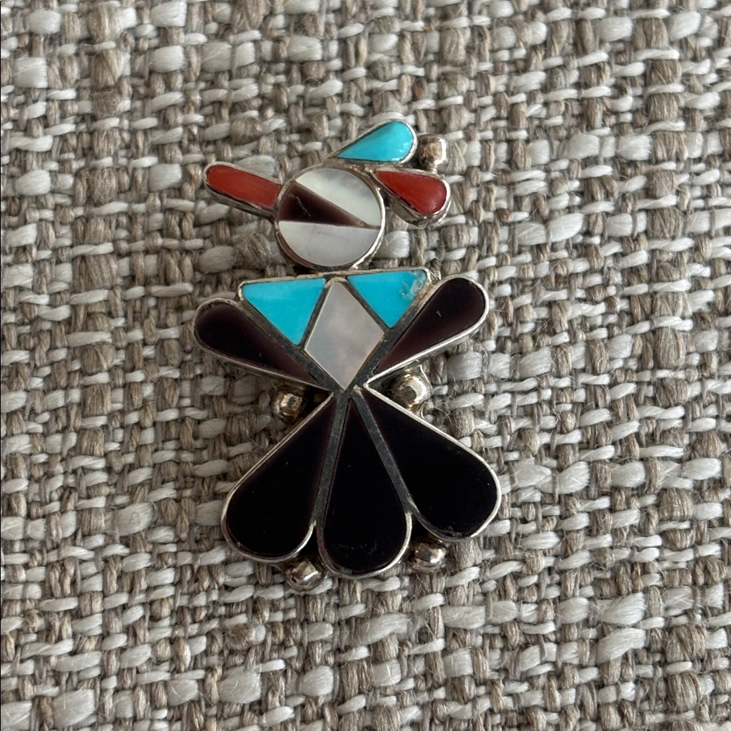 Vintage Zuni Thunderbird BroochPendant 95$